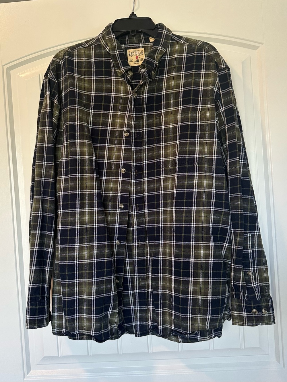 Fall Cozy Green & Black Plaid Flannel Button Down Shirt